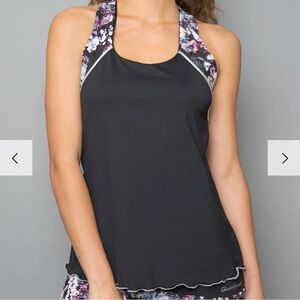 NWOT Denise Cronwall Racerback Floral Tank Top
